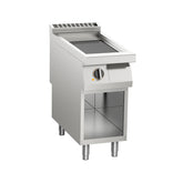 Fry-top pe gaz mic, platou striat, pe suport deschis, Linia 900, Silko